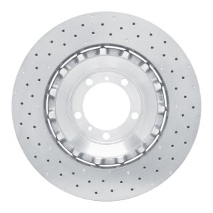 Porsche 911 Brake Rotor (1) - Left Front - R1 Concepts - Drilled Carbon Alloy GeoMET - `10-`11